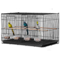 Bird Cage 18in Parakeet Budgie Cockatiel w/Divider 5 Perches Black