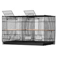 Bird Cage, 18 in, Small Parakeet Cage with Divider, Sturdy Metal Bird Flight Cage, Travel Birdcage with 5 Perches & 4 Feeding Cups, Parrot Cage for Canaries Lovebirds Cockatiels Budgie, Black