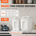 Ingredient Storage Bin 2x15L Dispenser Airtight Lid Measuring Cups