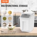 Ingredient Storage Bin 2x15L Dispenser Airtight Lid Measuring Cups