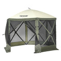 Pop Up Gazebo 10x10ft 6 Sided Screen Tent Mosquito Netting Army Green