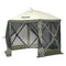 Pop Up Gazebo 10x10ft 6 Sided Screen Tent Mosquito Netting Army Green
