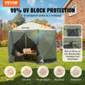 Pop Up Gazebo 10x10ft 6 Sided Screen Tent Mosquito Netting Army Green