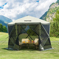 Pop Up Gazebo 10x10ft 6 Sided Screen Tent Mosquito Netting Army Green