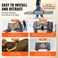 Pop Up Gazebo 11.5x11.5FT 6 Sided Screen Tent Mosquito Netting Brown