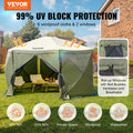 6 Sided Pop Up Gazebo 12x12ft Screen Tent Mosquito Netting Army