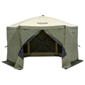 6 Sided Pop Up Gazebo 12x12ft Screen Tent Mosquito Netting Army