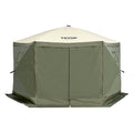 6 Sided Pop Up Gazebo 12x12ft Screen Tent Mosquito Netting Army