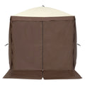 Pop Up Gazebo Tent, Pop-Up Screen Tent 4 Sided Canopy Sun Shelter with 4 Removable Privacy Wind Cloths & Mesh Windows, 6x6FT Quick Set Screen Tent with Mosquito Netting, Brown