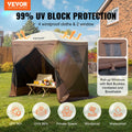 Pop Up Gazebo 6x6FT 4 Sided Tent Brown Mosquito Mesh Netting