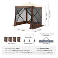 Pop Up Gazebo 6x6FT 4 Sided Tent Brown Mosquito Mesh Netting