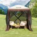 Pop Up Gazebo 6x6FT 4 Sided Tent Brown Mosquito Mesh Netting