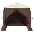 Pop Up Gazebo 6x6FT 4 Sided Tent Brown Mosquito Mesh Netting
