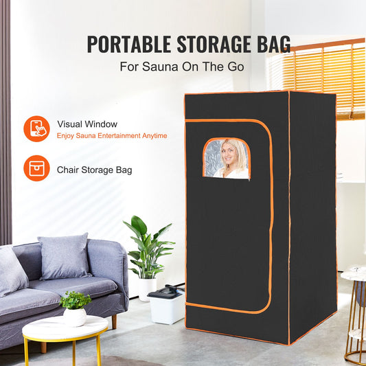 Portable Steam Sauna Tent Full Size 2000W Personal Sauna Blanket W/ Chair,880 x 880 x 1780 mm