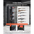 Gun Safe, Heavy Duty Cold-Rolled Steel Fireproof Rifle Cabinet with Digital Keypad & Key, Large Long Gun Cabinet with Magazine and LED Lighting, Adjustable Racks for Rifles, Pistols, Shotgun