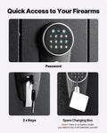 Gun Safe Heavy Duty Fireproof Rifle Cabinet Digital Keypad LED 80 Char