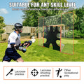Lacrosse Goal 3.7m x 2.7m Net Steel Frame Backstop Target Training