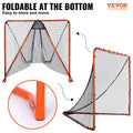 Lacrosse Goal 1.8m x 1.8m Folding Portable Steel Frame Net Orange