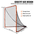Lacrosse Goal 1.8m x 1.8m Folding Portable Steel Frame Net Orange