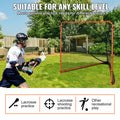 Lacrosse Goal 1.8m x 1.8m Folding Portable Steel Frame Net Orange