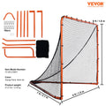 Lacrosse Goal 1.8m x 1.8m Folding Portable Steel Frame Net Orange