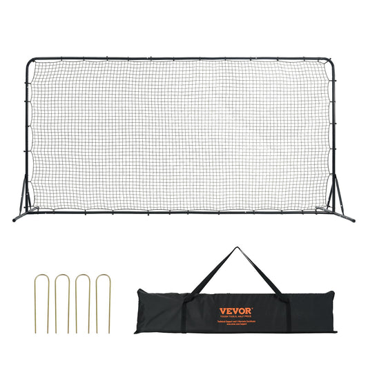 Soccer Rebounder Net 12x6FT Iron Training Equipment Portable Bag