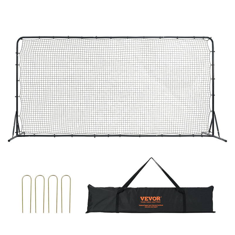 Soccer Rebounder Net 12x6FT Iron Training Equipment Portable Bag