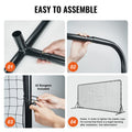 Soccer Rebounder Net 12x6FT Iron Training Equipment Portable Bag