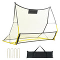 Soccer Trainer, 2-IN-1 Portable Soccer Rebounder Net, Iron Soccer Practice Equipment, Sports Football Rebounder Wall with Portable Bag, Perfect for Team Solo Training, Passing, Volley