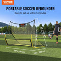 Soccer Rebounder Net 2-IN-1 Iron Portable Football Training Equipment
