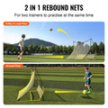 Soccer Rebounder Net 2-IN-1 Iron Portable Football Training Equipment