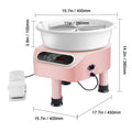 Pottery Wheel, 11 inch Pottery Forming Machine, 450W Electric Wheel for Pottery with Foot Pedal and LCD Touch Screen, Direct Drive Ceramic Wheel with 3 Support Legs for DIY Art Craft, Pink