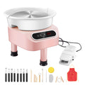 Pottery Wheel, 11 inch Pottery Forming Machine, 450W Electric Wheel for Pottery with Foot Pedal and LCD Touch Screen, Direct Drive Ceramic Wheel with 3 Support Legs for DIY Art Craft, Pink