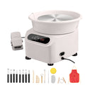 Pottery Wheel, 10 inch Pottery Forming Machine, 350W Electric Wheel for Pottery with Foot Pedal and LCD Touch Screen, Direct Drive Ceramic Wheel with Shaping Tools for DIY Art Craft, White
