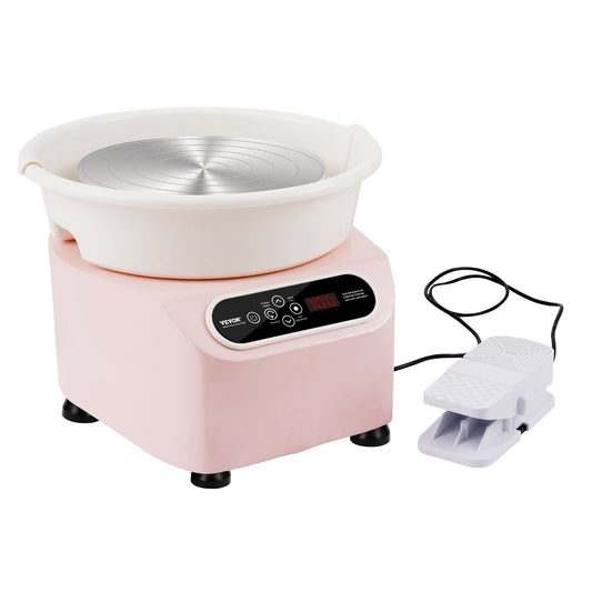 Pottery Wheel 11" 350W Electric Ceramic With Foot Pedal LCD Pink