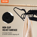 Velvet Hangers 50 Pack Black Non-Slip 360° Swivel Hook