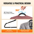 Velvet Hangers 50 Pack Black Non-Slip 360° Swivel Hook