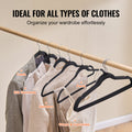 Velvet Hangers 50 Pack Black Non-Slip 360° Swivel Hook