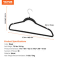 Velvet Hangers 50 Pack Black Non-Slip 360° Swivel Hook