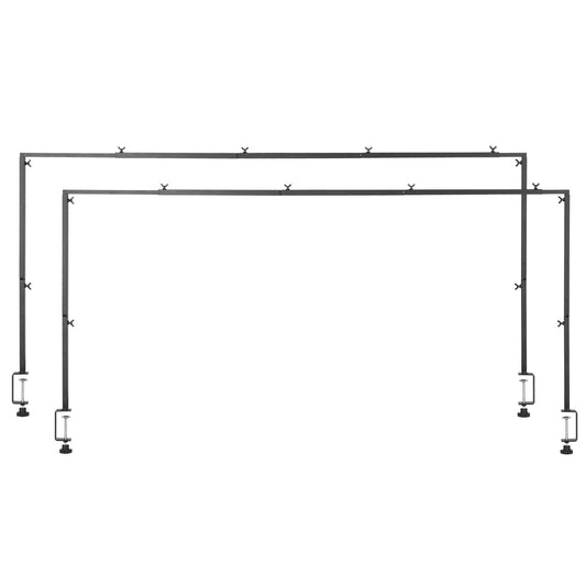 Over The Table Rod Stand with Clamps, 13"-42" Tall & 28"-98" Length Adjustable, 2 Packs Table Arch Stand, Tabletop Balloon Arch Frame for Wedding Birthday Party Christmas Decorations, Black
