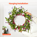 Artificial Wreath 55.88cm Pink Green Daisies Round