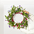 Artificial Wreath 55.88cm Pink Green Daisies Round