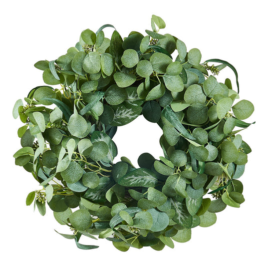 Artificial Eucalyptus Wreath 66cm Green Leaves Year Round