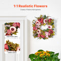 Artificial Wreath 48cm Pink Peonies Hydrangeas Decorative