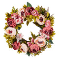 Artificial Wreath 48cm Pink Peonies Hydrangeas Decorative