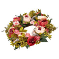 Artificial Wreath 48cm Pink Peonies Hydrangeas Decorative