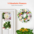 Artificial Wreath 60cm White Pink Yellow Peonies Hydrangeas
