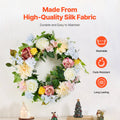 Artificial Wreath 60cm White Pink Yellow Peonies Hydrangeas