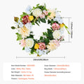 Artificial Wreath 60cm White Pink Yellow Peonies Hydrangeas