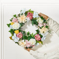 Artificial Wreath 60cm White Pink Yellow Peonies Hydrangeas